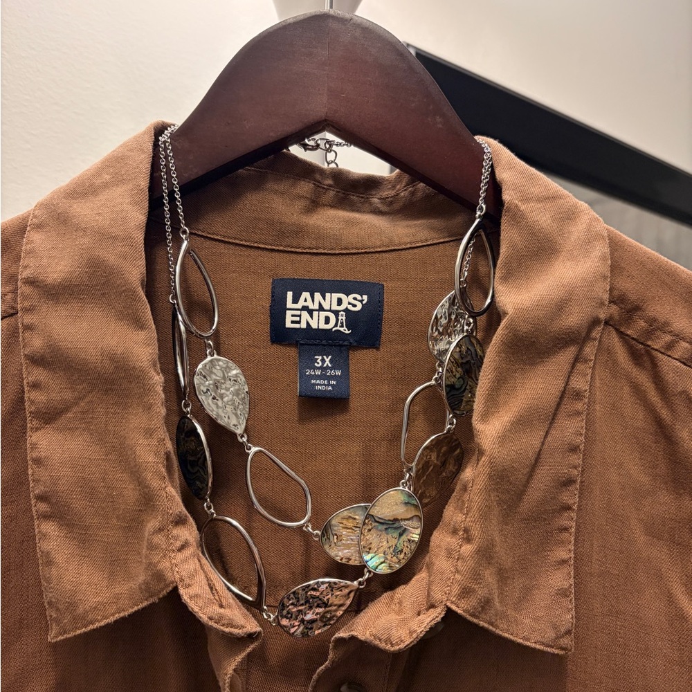 Lands' End Rust Button-Up Shirt - Picture 2 of 2